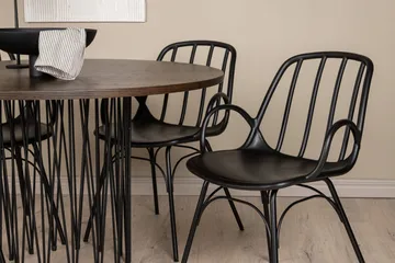 Stone Spisegruppe 120 cm Rund med 4 Dyrön Stoler - Sort - Møbler - Bord - Spisegruppe