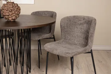 Stone Spisegruppe 120 cm Rund med 4 Modesto-stoler - Beige - Møbler - Bord - Spisegruppe