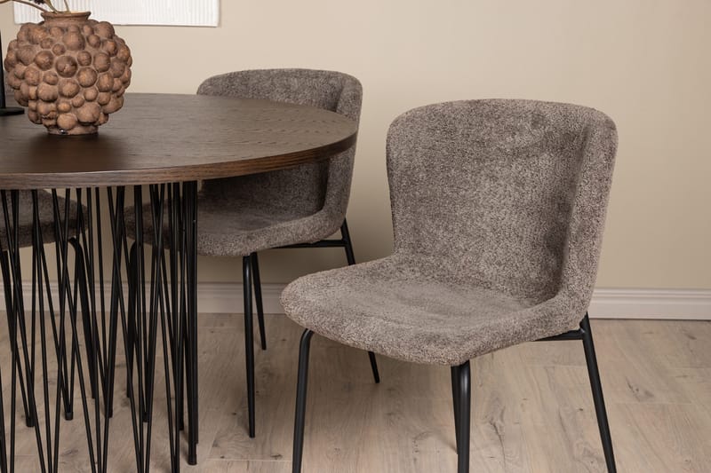 Stone Spisegruppe 120 cm Rund med 4 Modesto-stoler - Beige - Møbler - Bord - Spisegruppe