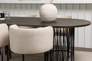 Stone Spisegruppe 220 cm Oval med 4 Simrishamn Stoler - Beige - M øbler - Bord - Spisegruppe