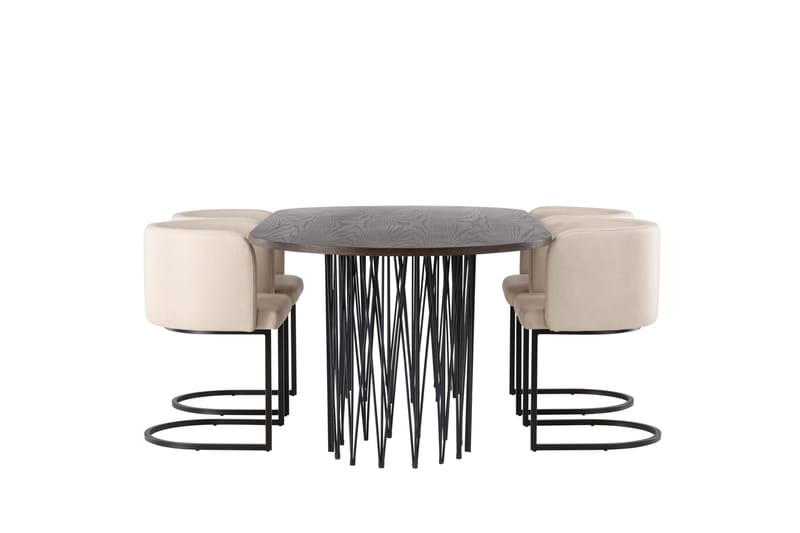 Stone Spisegruppe 220 cm Oval med 4 Simrishamn Stoler - Beige - Møbler - Bord - Spisegruppe