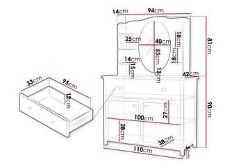 Storys Sminkebord 110x42 cm - Hvit - Møbler - Bord - Sminkebord & toalettbord
