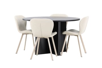 Strada rektangulært spisebord 120 cm med 4 Lilja spisestoler - Møbler - Bord - Spisegruppe