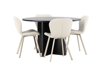 Strada rektangulært spisebord 120 cm med 4 Lilja spisestoler - Møbler - Bord - Spisegruppe