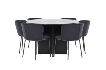Strada rektangulært spisebord 120 cm med 6 Edina spisestoler - Møbler - Bord - Spisegruppe