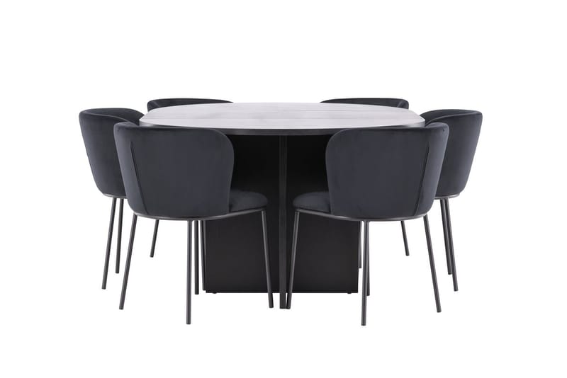 Strada rektangulært spisebord 120 cm med 6 Edina spisestoler - Møbler - Bord - Spisegruppe