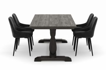 Suzon Spisegruppe 200x100cm med 4 Alsarp Spisestoler - Brun - Møbler - Bord - Spisegruppe