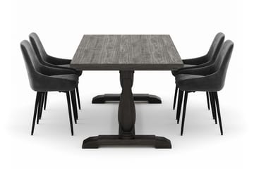 Suzon Spisegruppe 200x100cm med 4 Alsarp Spisestoler - Brun - Møbler - Bord - Spisegruppe