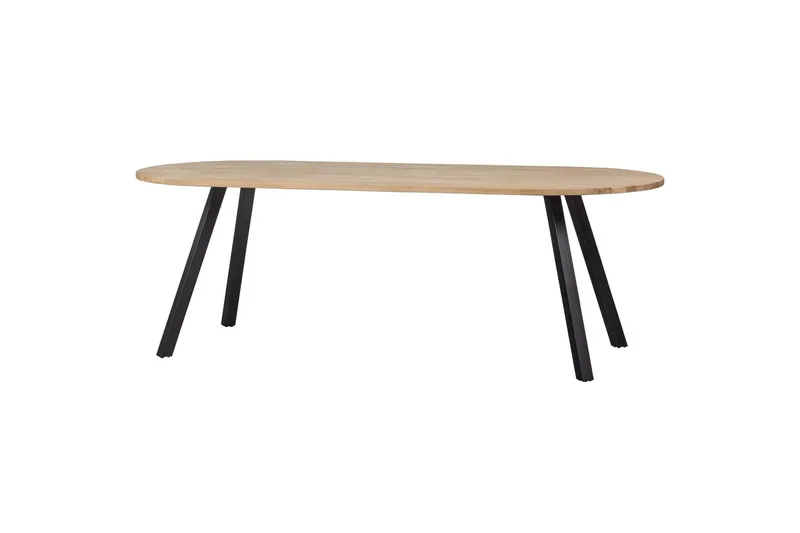 Tablo Stort Rektangulært Spisebord 220 cm med Eketopp, Beige