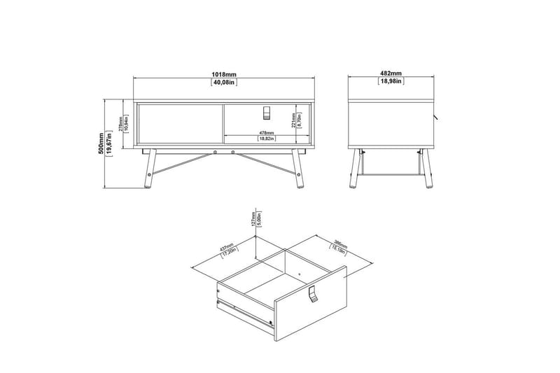 Tadami Sofabord 102 cm - Natur - Møbler - Bord - Sofabord & salongbord