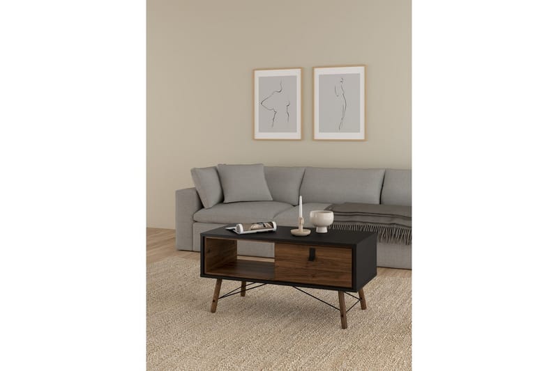Tadami Sofabord 102 cm - Svart/Natur - Møbler - Bord - Sofabord & salongbord