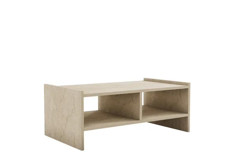 Taharoa 90 cm Rektangulært Sofabord med Hyller i Tre - Beige - Møbler - Bord - Sofabord & salongbord - Sofabord med oppbevaring