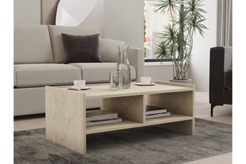 Taharoa 90 cm Rektangulært Sofabord med Hyller i Tre - Beige - Møbler - Bord - Sofabord & salongbord - Sofabord med oppbevaring
