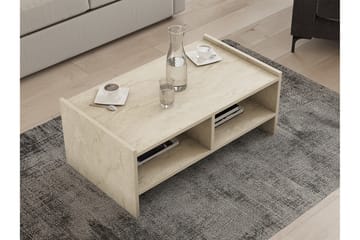 Taharoa 90 cm Rektangulært Sofabord med Hyller i Tre - Beige - Møbler - Bord - Sofabord & salongbord - Sofabord med oppbevaring