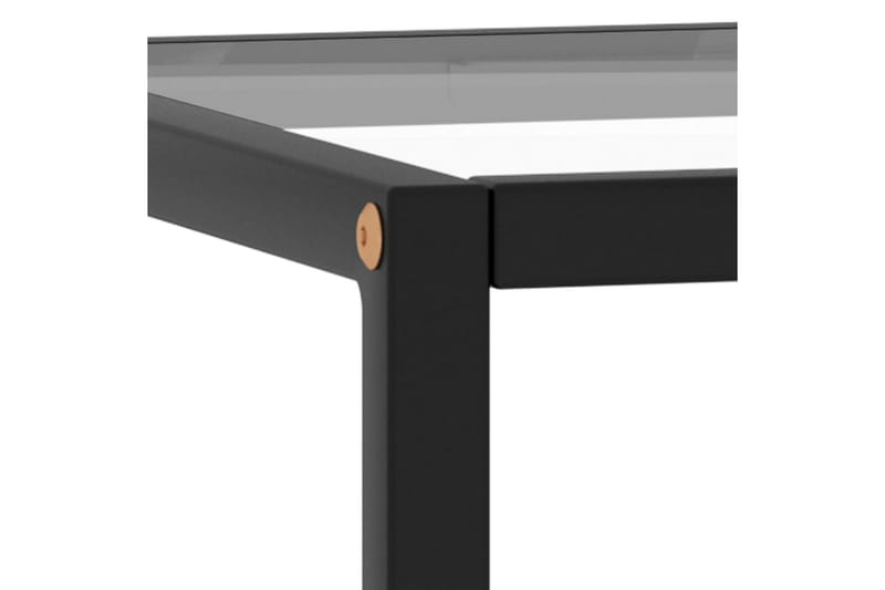 Tebord svart med herdet glass 40x40x50 cm - Svart - Sofabord & salongbord