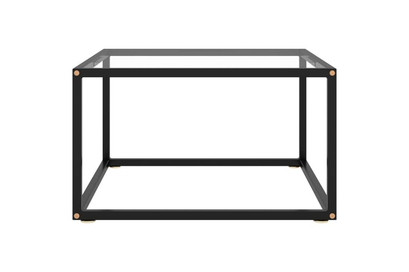 Tebord svart med herdet glass 60x60x35 cm - Svart - Sofabord & salongbord