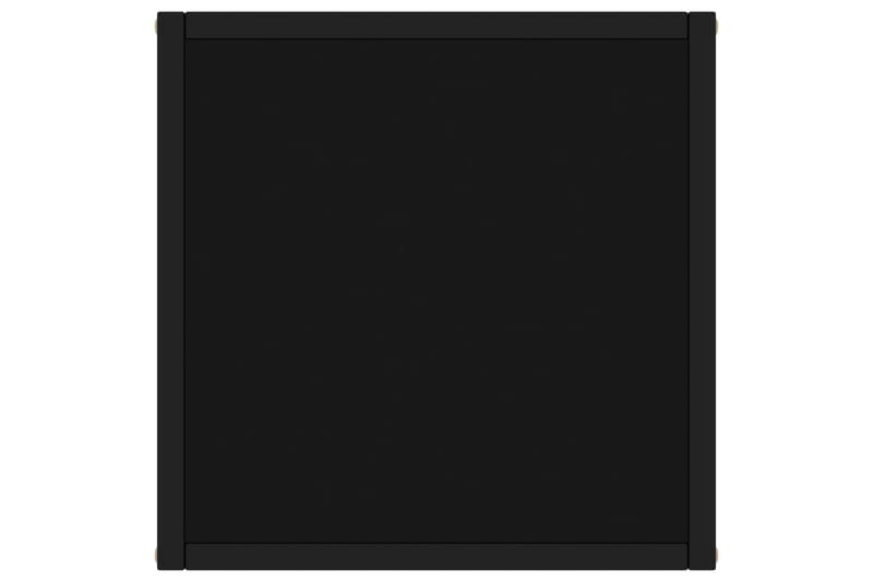 Tebord svart med svart glass 40x40x50 cm - Svart - Sofabord & salongbord