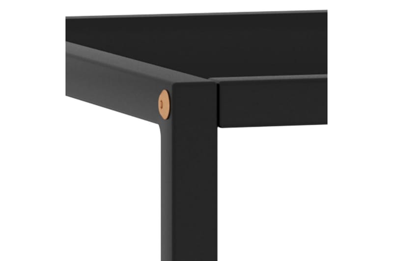 Tebord svart med svart glass 40x40x50 cm - Svart - Sofabord & salongbord