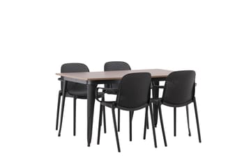Tempe Matgruppe 140 cm Rektangulær med 4 Baltimore stoler - Sort - Møbler - Bord - Spisegruppe