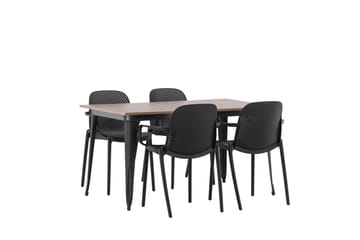 Tempe Matgruppe 140 cm Rektangulær med 4 Baltimore stoler - Sort - Møbler - Bord - Spisegruppe