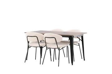 Tempe Matgruppe 140 cm Rektangulær med 4 Chico stoler - Valnød - Møbler - Bord - Spisegruppe