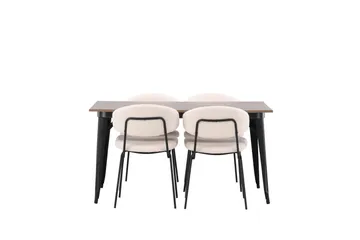 Tempe Matgruppe 140 cm Rektangulær med 4 Chico stoler - Valnød - Møbler - Bord - Spisegruppe