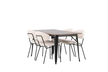 Tempe Matgruppe 140 cm Rektangulær med 4 Chico stoler - Valnød - Møbler - Bord - Spisegruppe