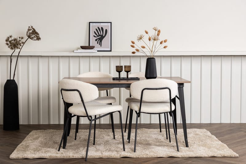 Tempe Matgruppe 140 cm Rektangulær med 4 Chico stoler - Valnød - Møbler - Bord - Spisegruppe