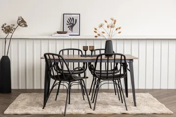 Tempe Matgruppe 140 cm Rektangulær med 4 Dyrön stoler - Sort - Møbler - Bord - Spisegruppe