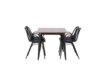 Tempe Matgruppe 140 cm Rektangulær med 4 Dyrön stoler - Sort - Møbler - Bord - Spisegruppe