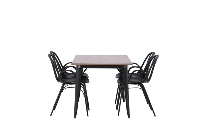 Tempe Matgruppe 140 cm Rektangulær med 4 Dyrön stoler - Sort - Møbler - Bord - Spisegruppe