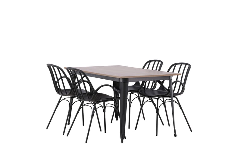 Tempe Matgruppe 140 cm Rektangulær med 4 Dyrön stoler - Sort - Møbler - Bord - Spisegruppe
