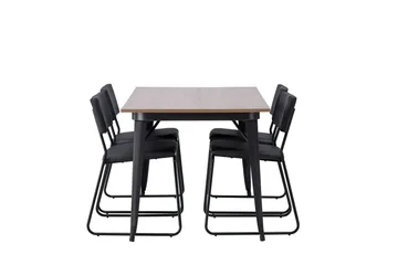Tempe Matgruppe 140 cm Rektangulær med 4 Kenth stoler - Sort - Møbler - Bord - Spisegruppe