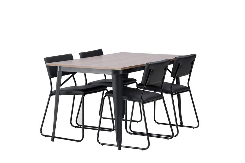 Tempe Matgruppe 140 cm Rektangulær med 4 Kenth stoler - Sort - Møbler - Bord - Spisegruppe