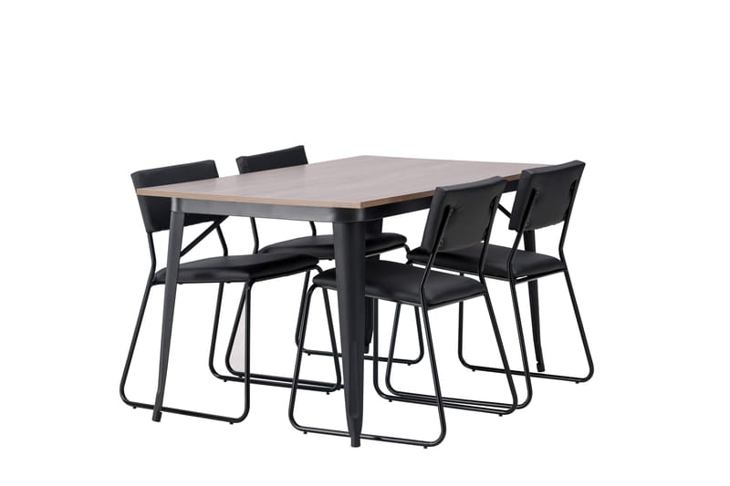 Tempe Matgruppe 140 cm Rektangulær med 4 Kenth stoler - Sort - Møbler - Bord - Spisegruppe