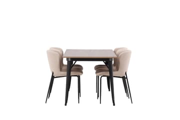 Tempe Matgruppe 140 cm Rektangulær med 4 Modesto stoler - Beige - Møbler - Bord - Spisegruppe