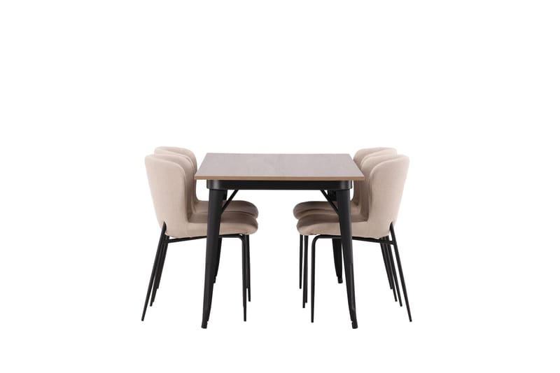 Tempe Matgruppe 140 cm Rektangulær med 4 Modesto stoler - Beige - Møbler - Bord - Spisegruppe