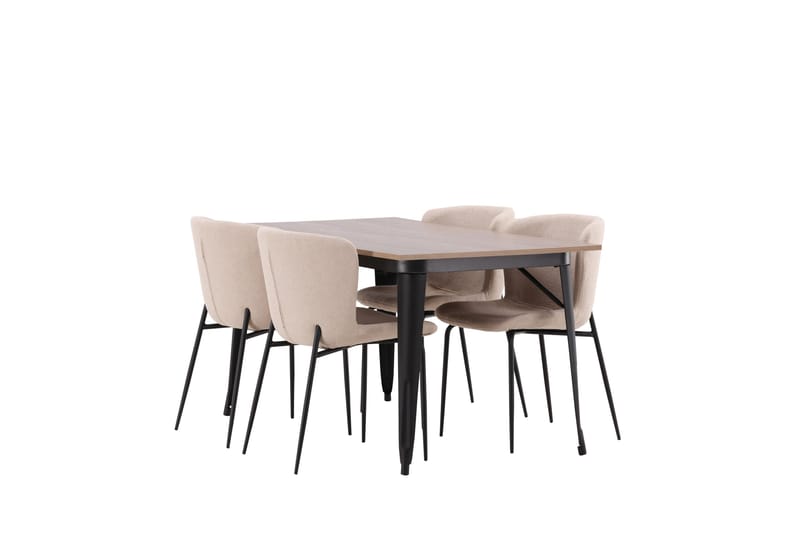 Tempe Matgruppe 140 cm Rektangulær med 4 Modesto stoler - Beige - Møbler - Bord - Spisegruppe