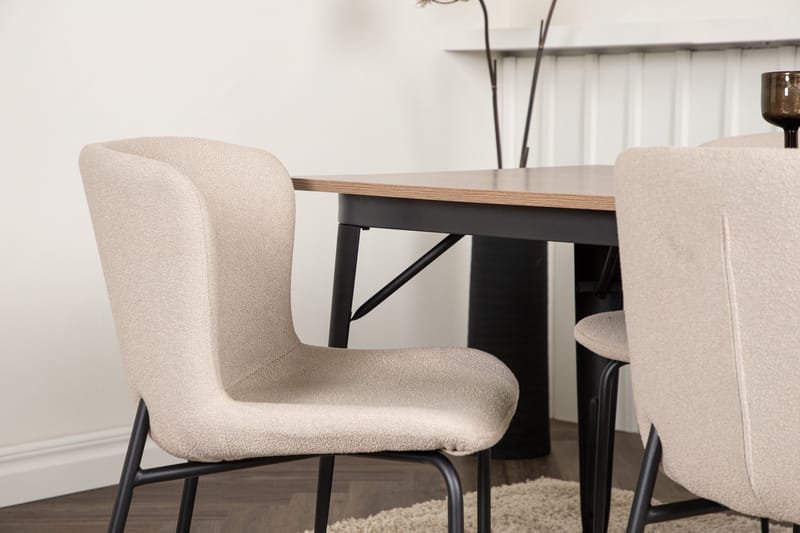 Tempe Matgruppe 140 cm Rektangulær med 4 Modesto stoler - Beige - Møbler - Bord - Spisegruppe