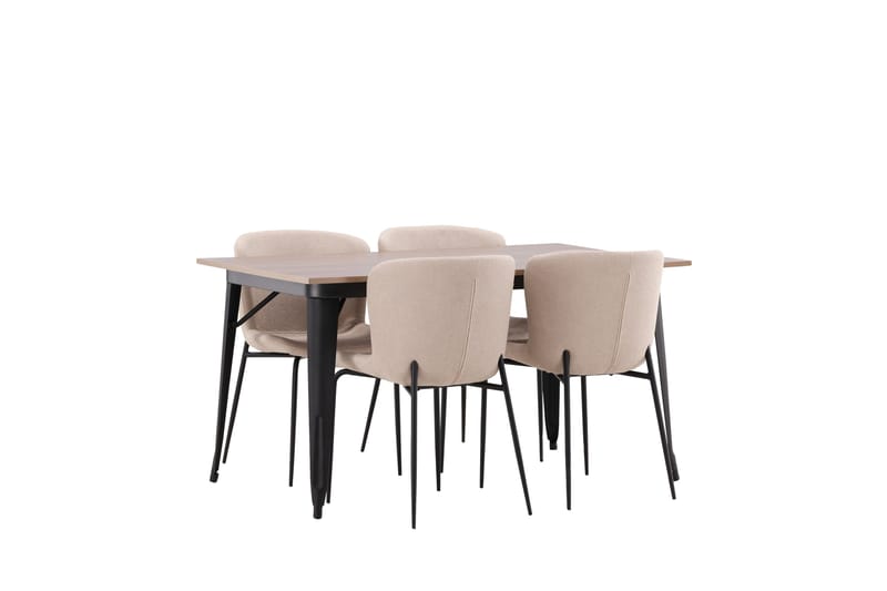 Tempe Matgruppe 140 cm Rektangulær med 4 Modesto stoler - Beige - Møbler - Bord - Spisegruppe