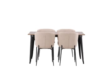 Tempe Matgruppe 140 cm Rektangulær med 4 Modesto stoler - Beige - Møbler - Bord - Spisegruppe