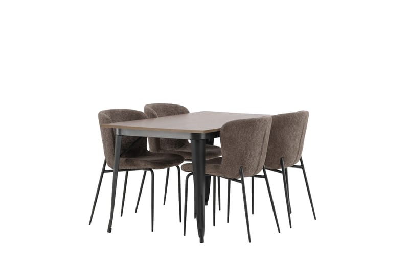 Tempe Matgruppe 140 cm Rektangulær med 4 Modesto stoler - Mørk grå - Møbler - Bord - Spisegruppe