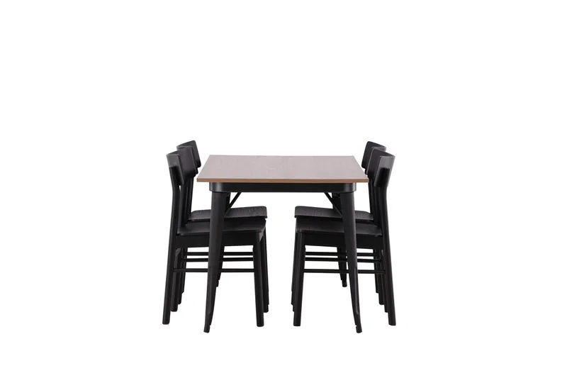 Tempe Matgruppe 140 cm Rektangulær med 4 Montros stoler - Sort - Møbler - Bord - Spisegruppe