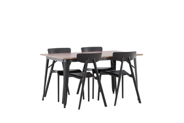 Tempe Matgruppe 140 cm Rektangulær med 4 Ursholmen stoler - Sort - Møbler - Bord - Spisegruppe