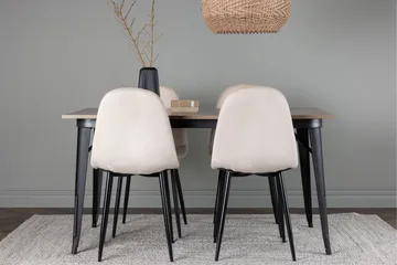 Tempe Matgruppe 140 cm Rektangulær med 4 Polar stoler - Beige - Møbler - Bord - Spisegruppe