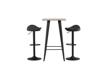 Tempe Matgruppe 60 cm Rektangulær med 2 Adesto stoler - Sort - Møbler - Bord - Spisegruppe