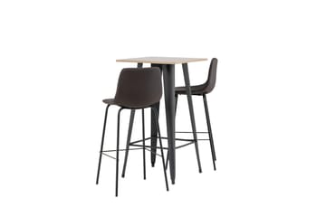 Tempe Matgruppe 60 cm Rektangulær med 2 Alexi stoler - Brun - Møbler - Bord - Spisegruppe