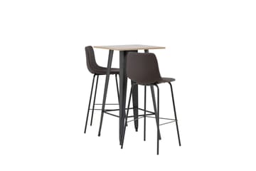 Tempe Matgruppe 60 cm Rektangulær med 2 Alexi stoler - Brun - Møbler - Bord - Spisegruppe