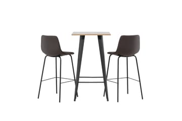 Tempe Matgruppe 60 cm Rektangulær med 2 Alexi stoler - Brun - Møbler - Bord - Spisegruppe