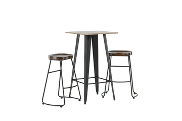 Tempe Matgruppe 60 cm Rektangulær med 2 Ozark stoler - Sort - Møbler - Bord - Spisegruppe